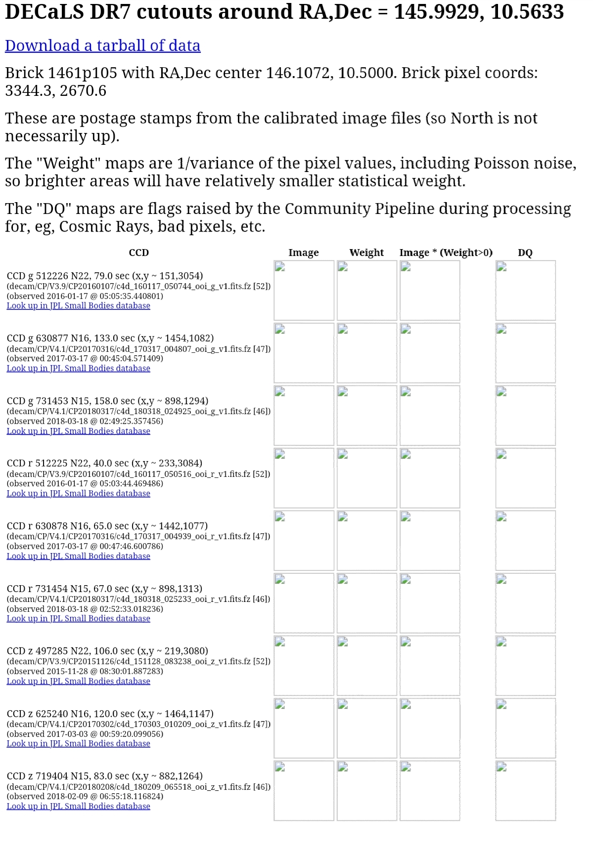 Blanks in DECaLS DR7 an Legacy Survey DR6 & 7'single image cutouts